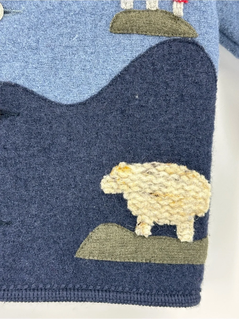 Vintage Lands' End Kids Scenic Wool Knit Cardigan Jacket
